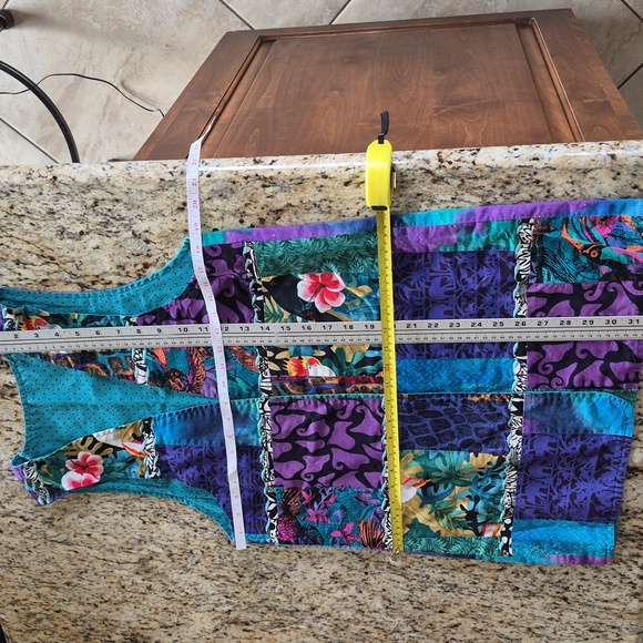 Vtg. Parrot head floral Vest Sz Medium - Picture 4 of 16